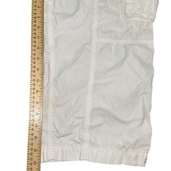 Norma Kamali Womens Cargo Pants Off-White Size 16 100% Cotton Relaxed Fit - Picture 8 of 10